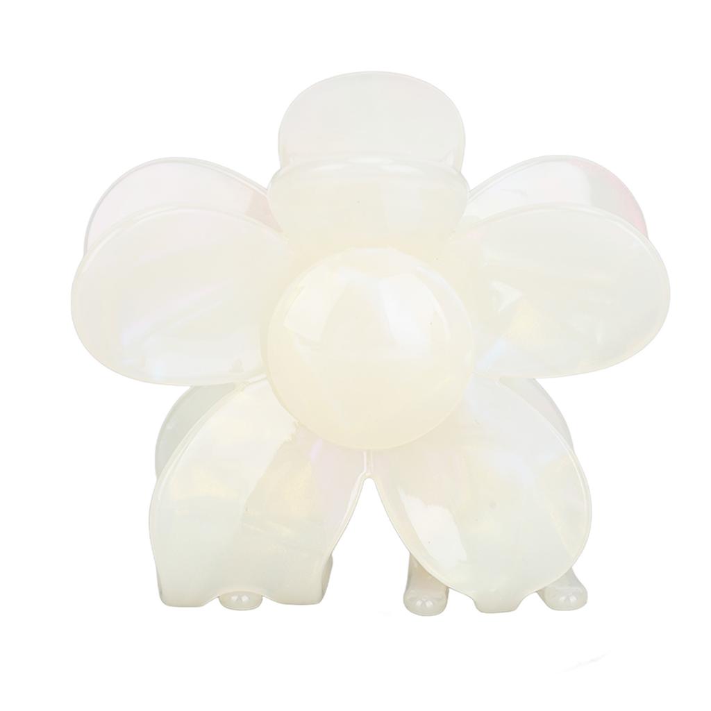 Flower Shape Hair Clamp Acetate Plastic Hair Claw Clip Back Head Headwear for Women Girls Creamy