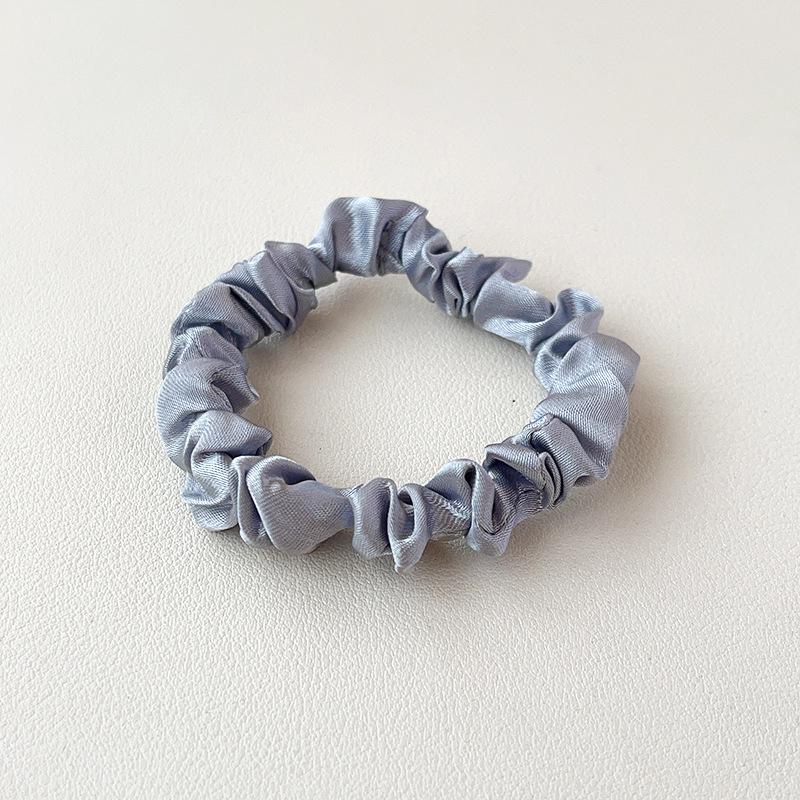 European Retro Satin Elastic Hair Tie – Solid Color Ponytail Rubber Band лазурь