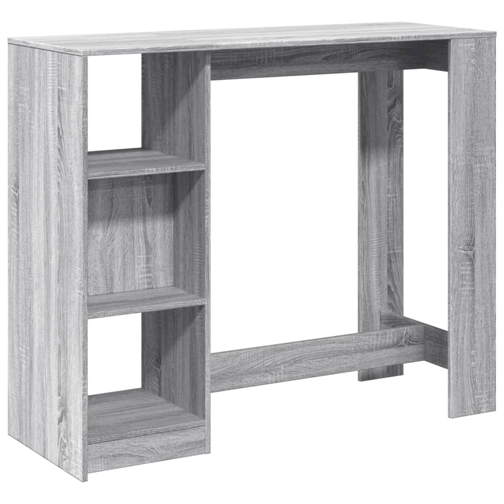 Vidaxl Stolik Barowy Z Regałem, Szary Dąb Sonoma, 124X46X103,5 Cm
