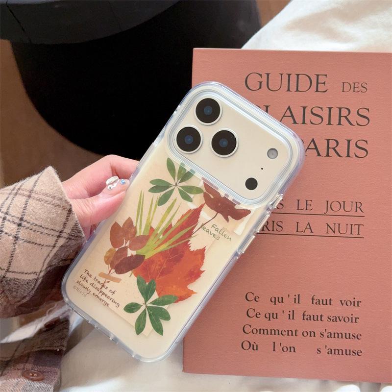 

Retro Autumn Leaves Journal for iPhone 17 Pro Max & Apple 16 Case - Fits Women, Double Layer, Style 15 14 Pro