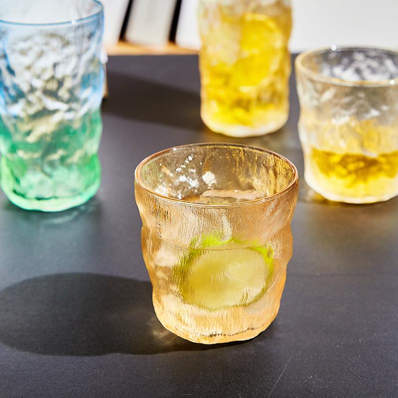 Coffee Cup Glacier Pattern Glass Household High-value Cup Water Cup Summer Juice Cup Beer Cup