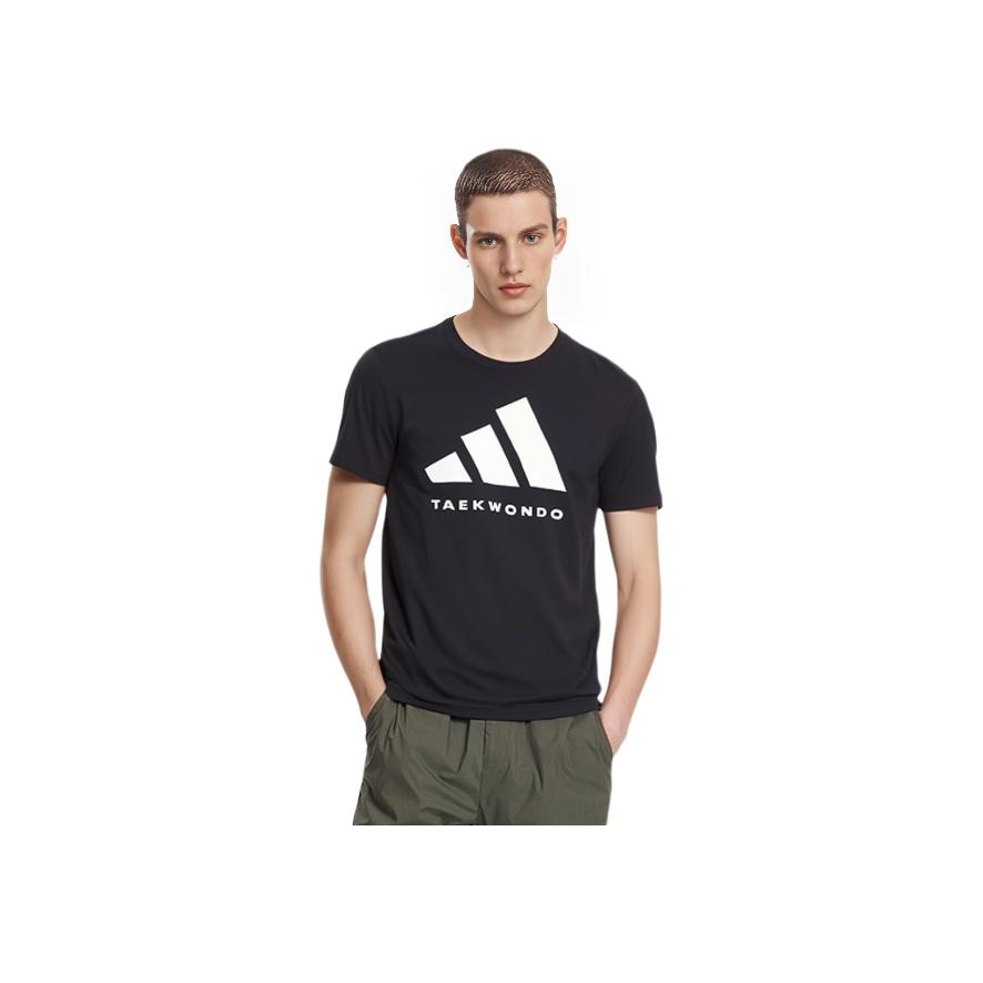 adidas Bedrucktes Logo Gestrickt Atmungsaktiv Bequem Lässig Einfach Sport Rundhals Kurzarm T-Shirt Unisex T-Shirts Schwarz Weiß ADICLTS24TKP-BW