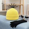 Photo Shoot Cosplay Props 3Pcs Halloween Costume Accessories, Yellow Knitted Hat Steampunk Goggles Warm Breathable Gloves Adults Party Set for