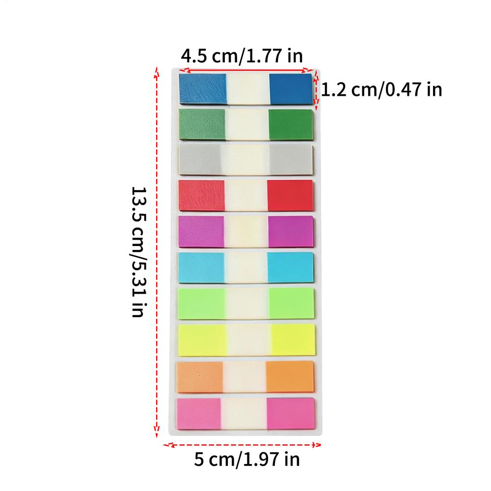 400Pcs Sticky Index Tabs Colorful Index Tabs Self-Adhesive Stickers Sticky Note Pads Note Stationery School Office Supplies