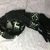 Couple Wool Warm Deer Knitted Scarf Christmas Snowflake Deer Scarf Double-sided Fashion Scarf
