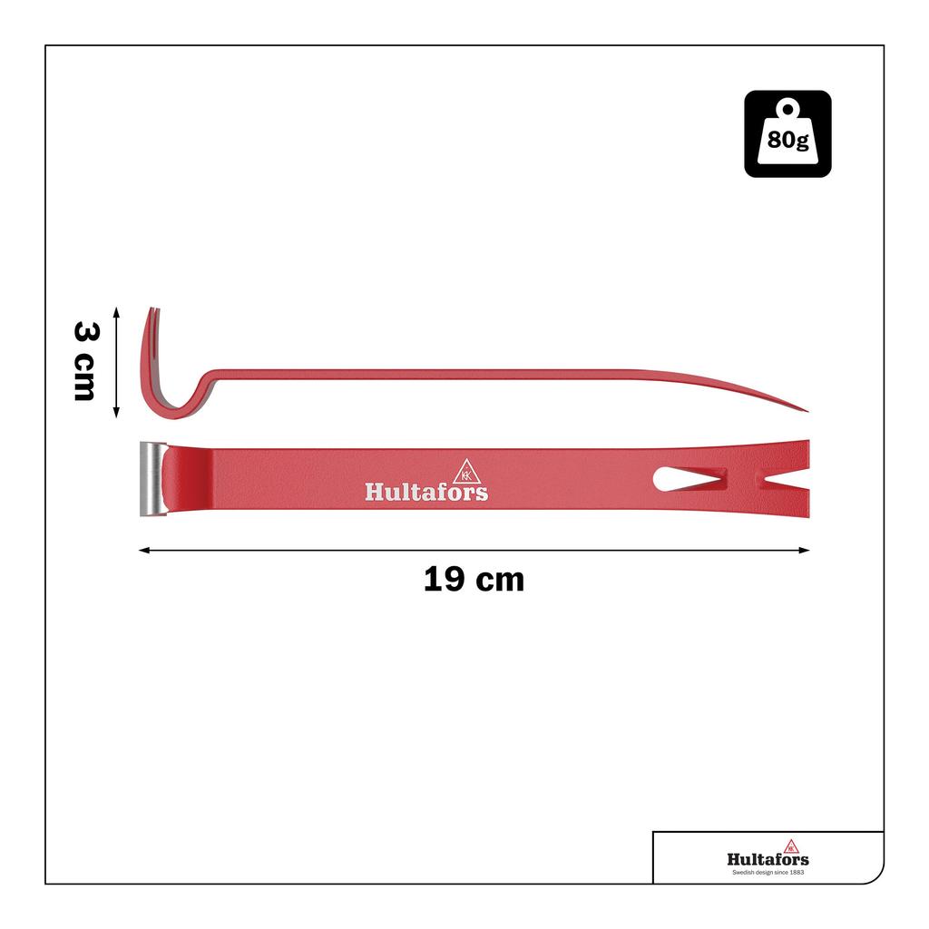 Hultafors Thin Flat Crowbar Mini, 190mm overall length, 827023