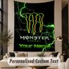 Custom Text Tapestry Monster Energy Print Wall Tapestry Indoor Living Room Wall Decor