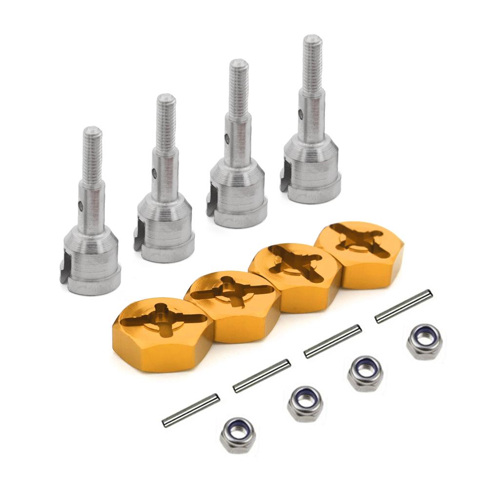 Wheel Conversion Set Axle & 12Mm Hex Dive Hub Turn 1/10 on Road for WLtoys 1/18 A959 A969 A979 A959B A969-B RC Car Upgrade Parts