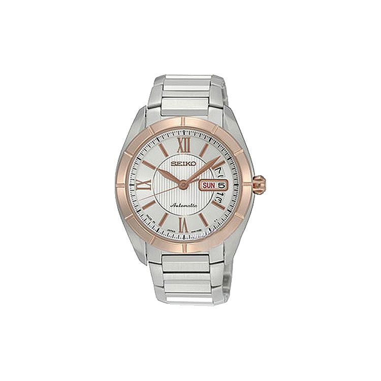 Seiko Presage Automatic Mechanical Watch Stainless Steel Band Men watches White SRP178J1 Silver White