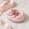 3D Printed Curled Sleeping Cat Planter Multi-Functional Figurine with Bowl-Holding & Ring Tail