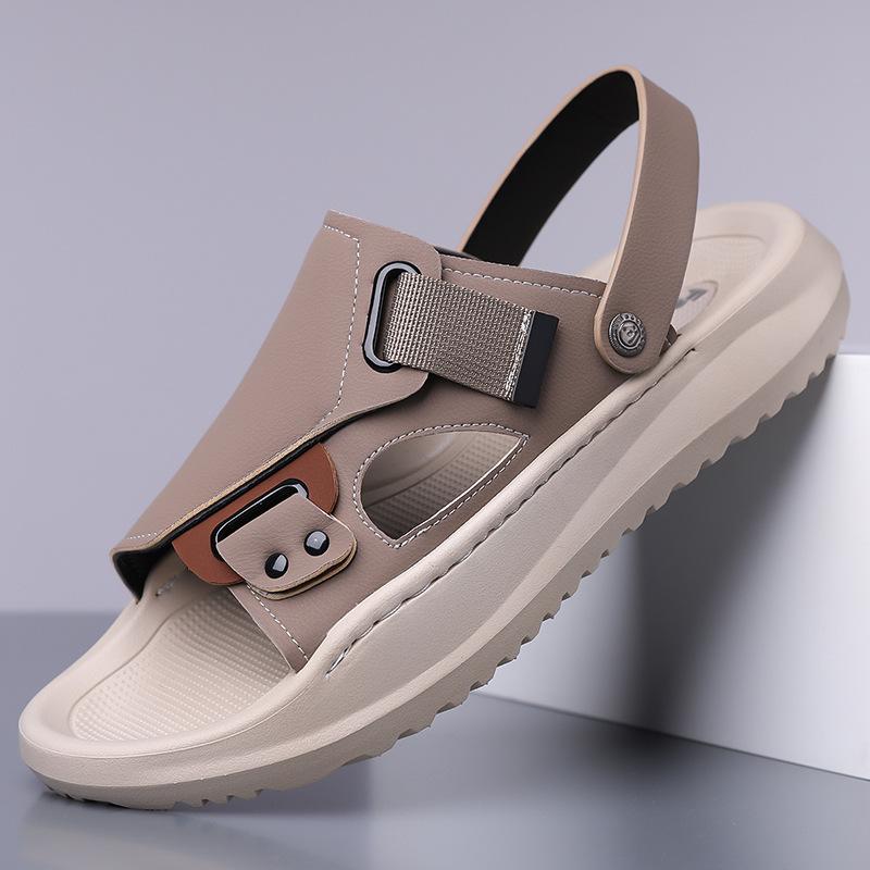 Summer Casual Soft-Soled Sandals Men'S Beach Shoes Men'S Leather Sandals Men'S Dragging Dual-Purpose Slippers 3