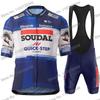 Soudal Quick Step Cycling Jersey Men's Set Summer Cycling Clothing Road Race Bike Shirt Suit MTB Women Bicycle Bib Shorts