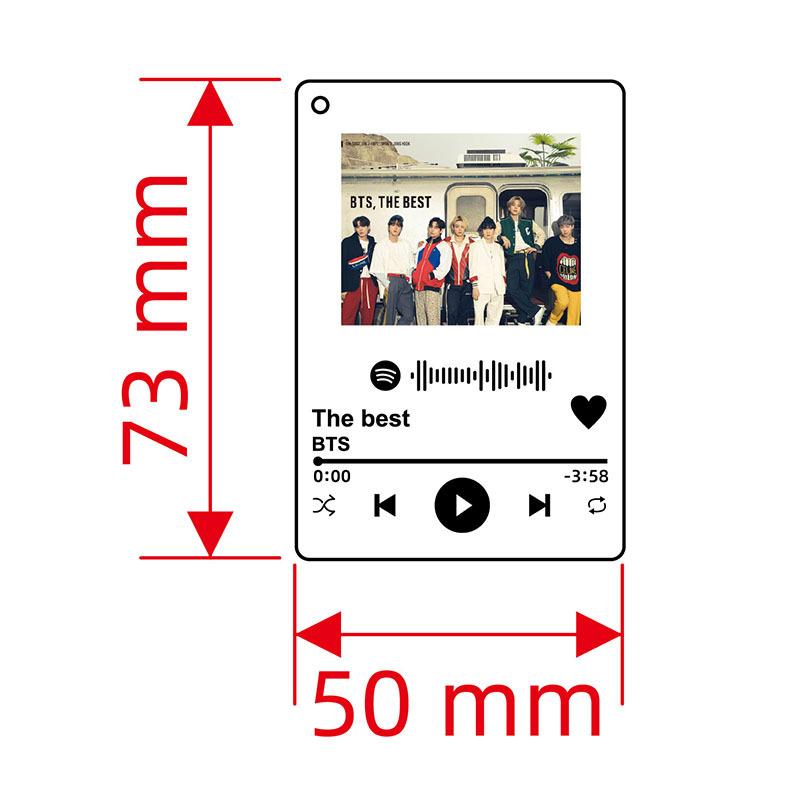BTS Music Player Keychain, Bangtan Boys Keyring with Group Photo, Kpop Song Themed Bag Pendant for ARMY Fans