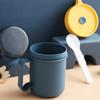 Portable Breakfast Cup 500ML Oatmeal Cup Cereal Nut Yogurt Mug Snack Cup Soup Mug Microwave with Lid Spoon for Kitchen Tools