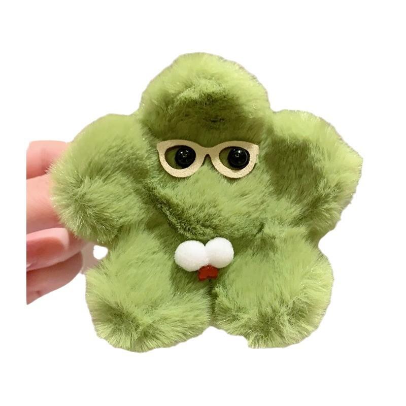 Urocze OkularyKwiaty Półupięte Średniej WielkościPluszowy Klips Szczękowy Damskie Updo Klips Rekin Spinka do Włosów Kreskówkowa Spinka do Włosów