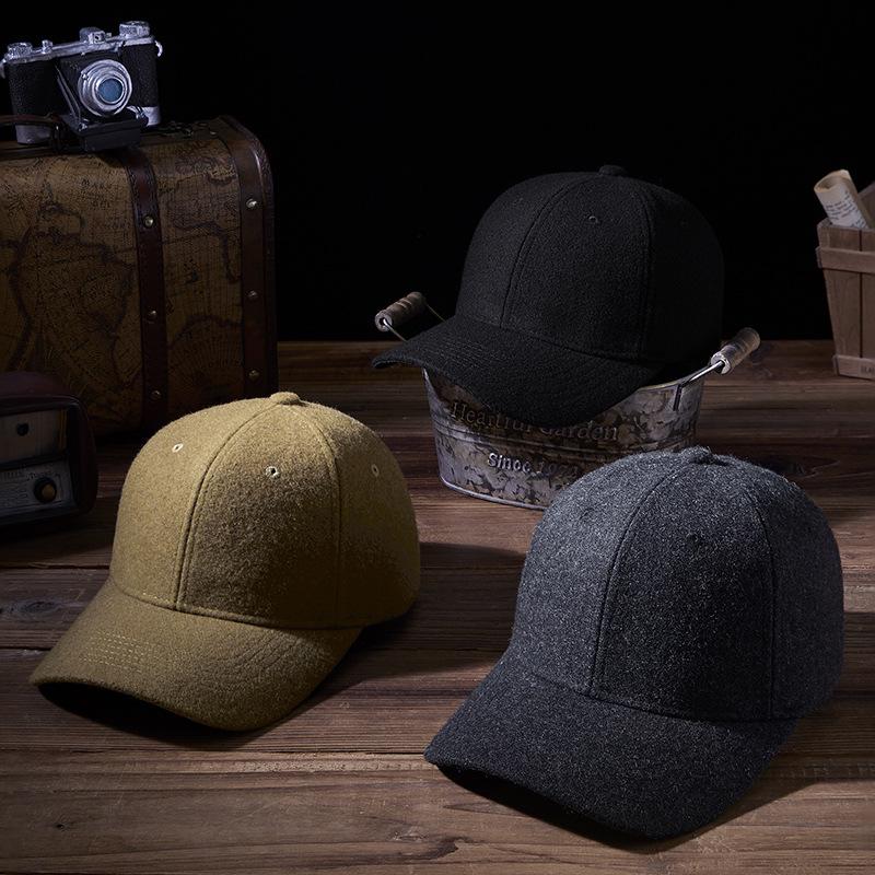 Men's Wool Baseball Cap: Warm, Comfortable, Casual for Spring/Autumn; Ideal for Middle-Aged & Elderly, Large Head Circumference.