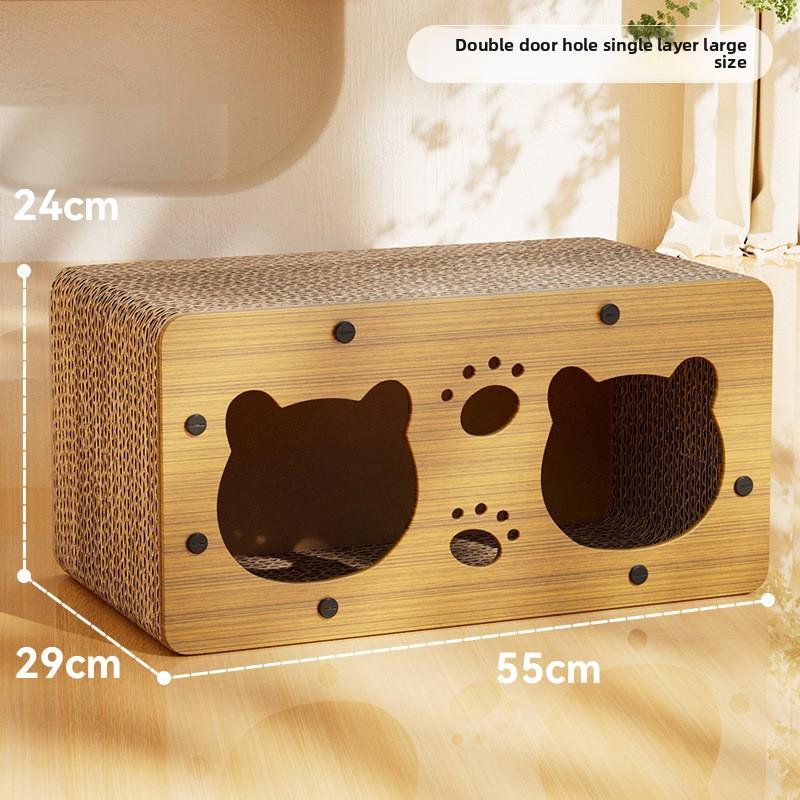 Cat Scratching Board Wear-resistant and Non-crumbling Cat Claw Board Cat Corrugated Cat Nest Villa Four-season Universal Claw Grinding Carton House