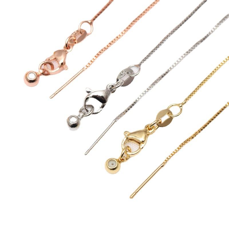 Diy Handmade 14K Bag Gold Color Retention, Chain Universal Chain Adjustment Box Chain Copper Plated Color Retention Necklace