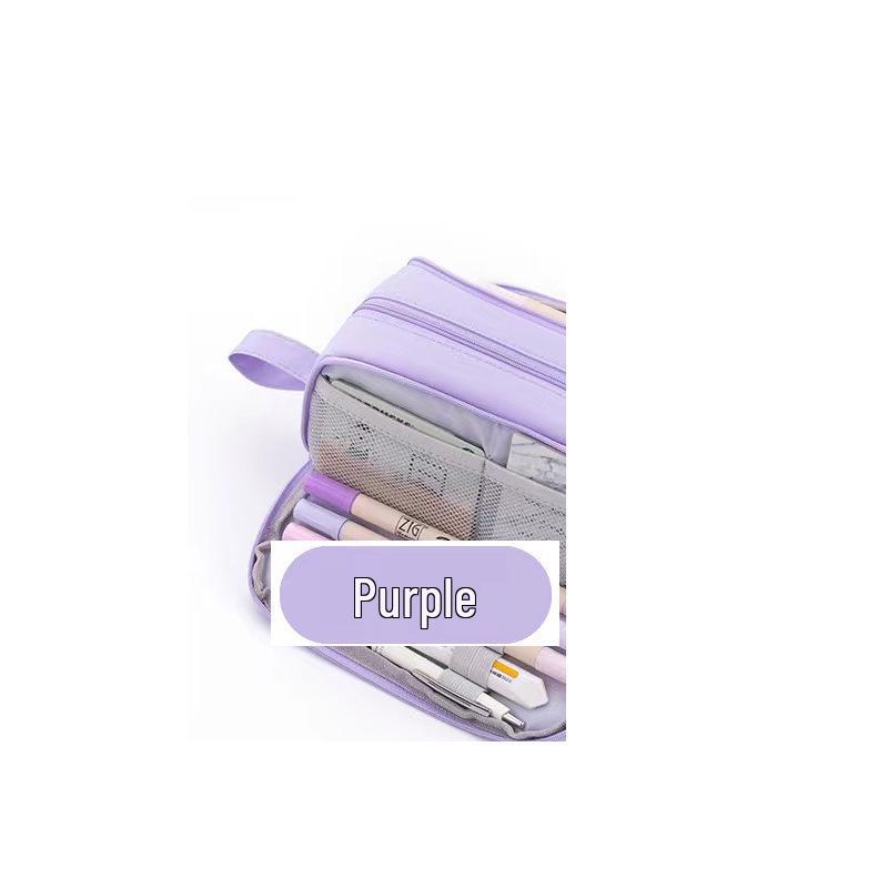 Capybara Girl Large Capacity Double-Layer Pencil Case with Double-Opening Window - Stylish & Unique.