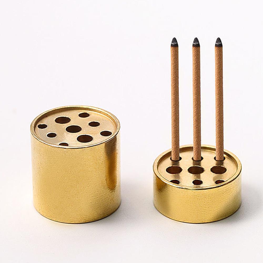 Pure Brass 9-Hole Incense Holder, Universal Incense Stick Burner for Sandalwood, Spiritual Prayer, Meditation, Home Office Decor
