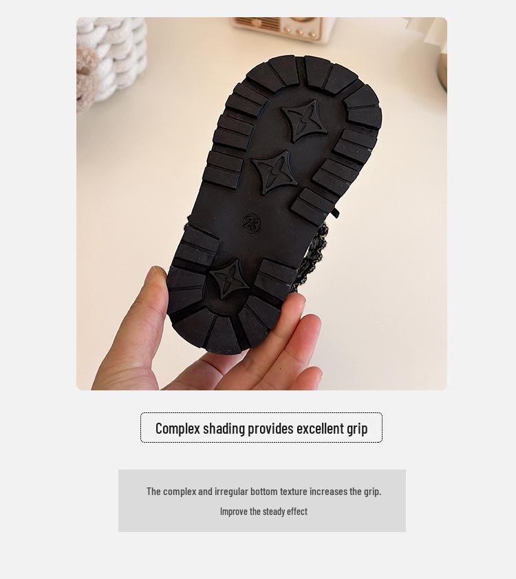 Kore Retro Kız Çocuk Siyah Kışlık Deri Ayakkabı 2025: Lolita Bebek Fiyonklu Pamuklu Kısa Botlar