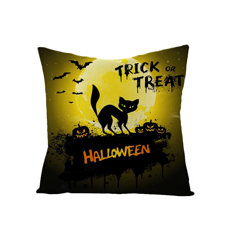 Halloween Pillowcase New Pumpkin Black Cat Series Sofa Cushion Waist Pillowcase Home