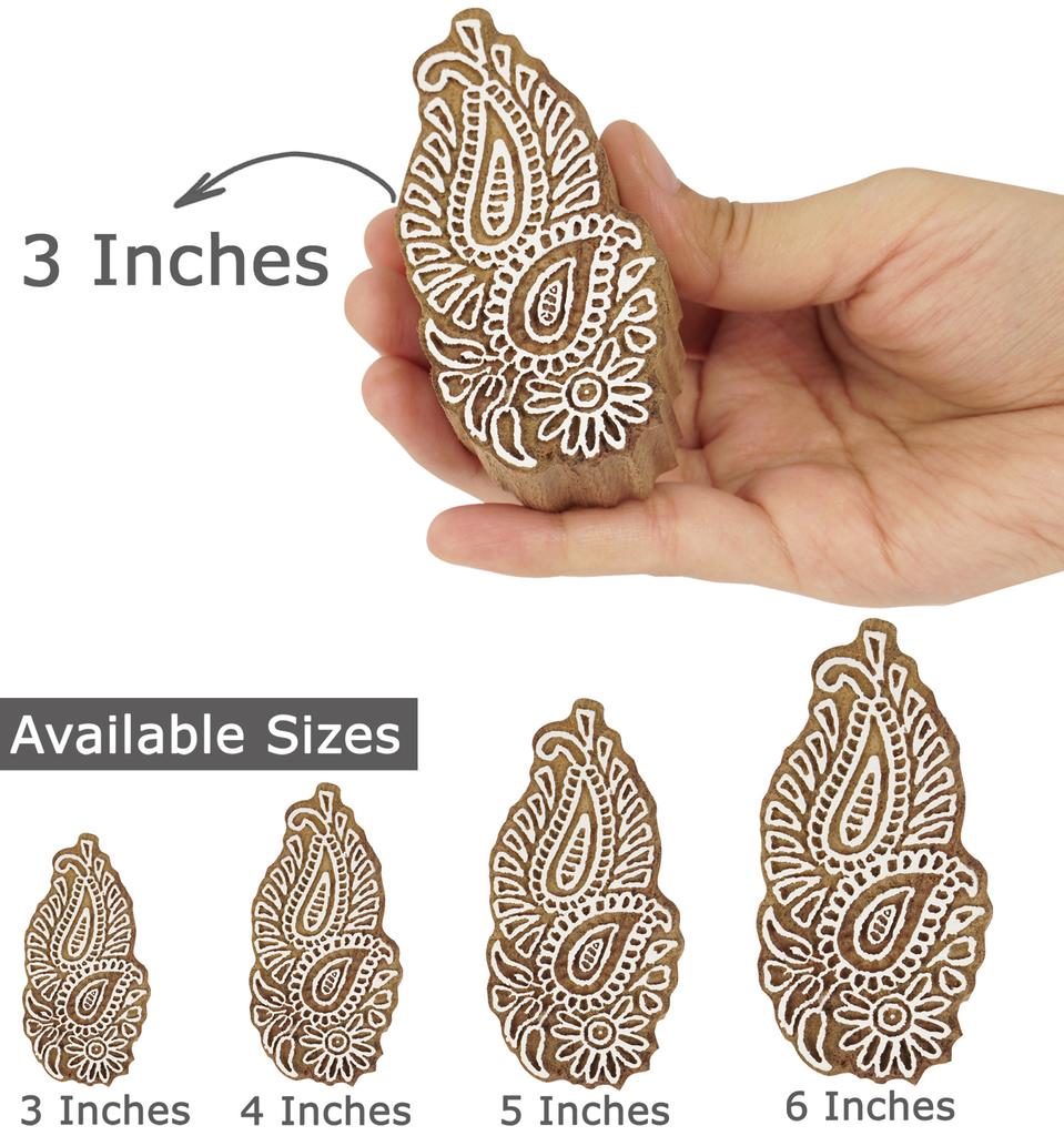 IBA Indianbeautifulart Textile Printing Block Asian Paisley Block Hand Carved Wooden Stamp Wood Block Printing