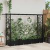 Raised Garden Bed with Trellis and Hanging Roof Black 203 X 40 X 123 Cm PP