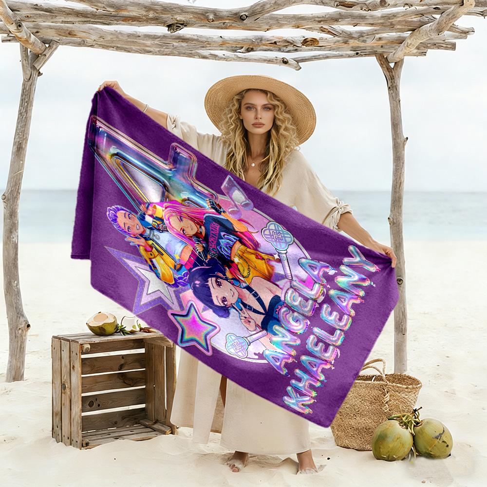 Virtual Fashion Show Beach Towel Quick-Dry Soft Microfiber Comfortable Lightweight Suitable for Swimming, Gym, Camping, Yoga Vacation