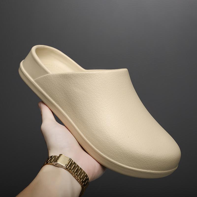 

Summer new soft bottom step on shit feeling bag head drag large size fashion casual shoes non-slip waterproof work cool slippers 44-45