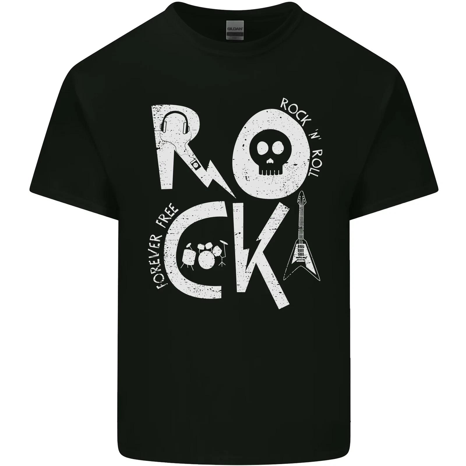 Rock Music Symbols Guitar Skull Kids T-Shirt Childrens M