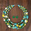 Geometric Handmade Wooden Bead Long Necklace Alloy Pendant For Women Decoration