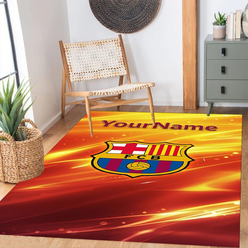 Fc Barcelona Personalized Name Carpet Suitable for Dining Room Outdoor Game Room Hallway Antislip Carpet Decorate Offices Spiritual Gift