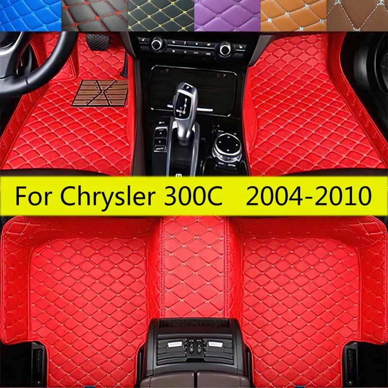 Car Floor Mats For Chrysler 300C 300 2004 2005 2006 2007 2008 2009 2010 Auto Foot Pads PU Leather Carpet Interior Accessories