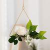 Yousheng Floral Hoop Wreath, Metal Wall Hanging with Flower Decor, Durable Wear-Resistant Floral Hoop Wreath, for Garden Balcony Windowsill