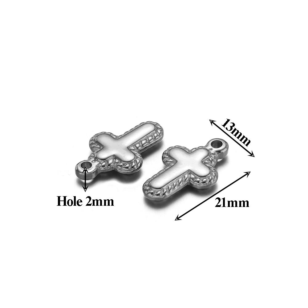 5pcs Stainless Steel 18k Pvd Gold Plated Cross Charms Pendant for DIY Jewelry Boho Necklace Earrings Making Bracelet Supplies