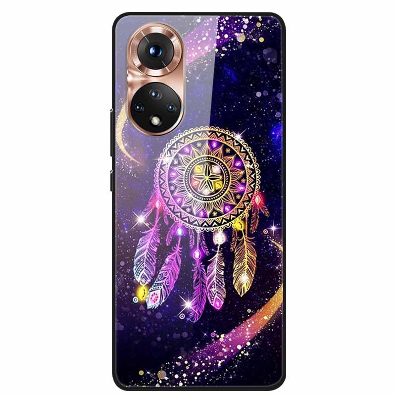 For Honor 50 Case Cartoon Tempered Glass Back Cover Hard Case For Huawei Honor 50 Pro Phone Cases NTH-AN00 NTH-NX9 Fundas Coque
