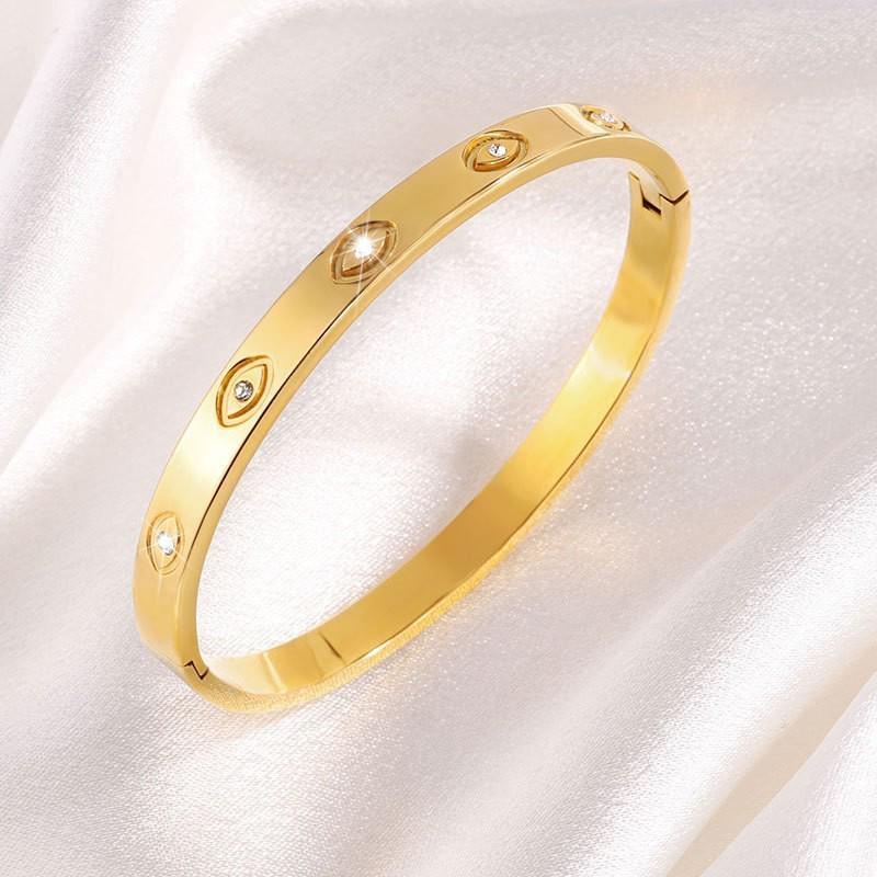 Starry Sky Full Diamond Titanium Steel Bracelet – Versatile, No-Fade Silver Women's Fashion Accessory