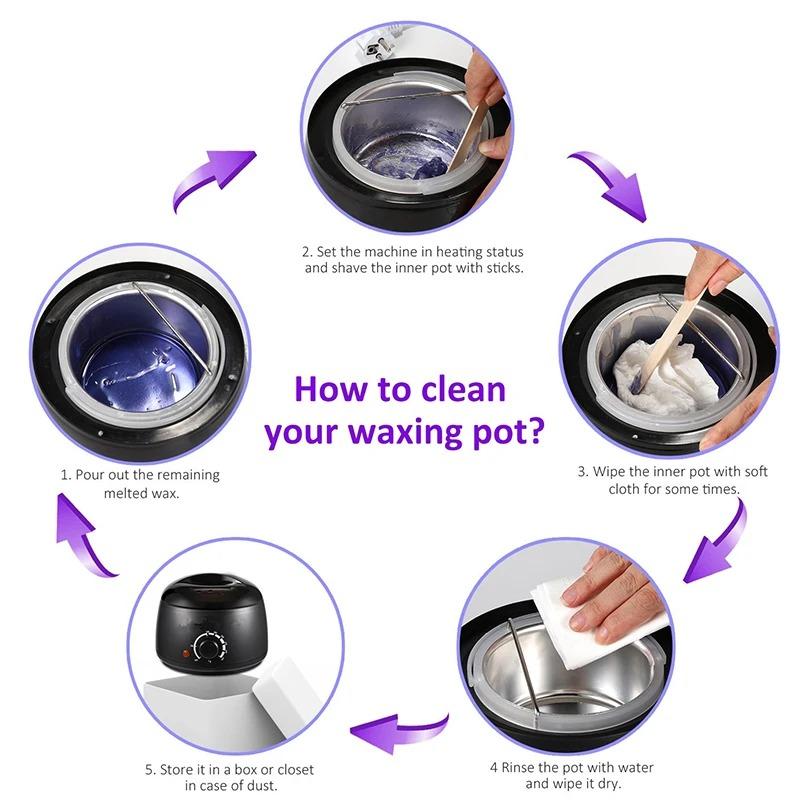 Elektrischer Wachserhitzer Heißwachsmaschine Paraffintopfwärmer Haarentfernung Wachsschmelzmaschine Schnellerhitzer Einfach zu verwendender Wachsschmelztopf