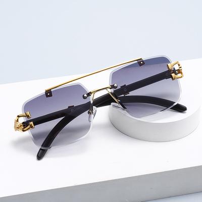 Retro Borderless Premium Sunglasses Men'S Uv Protection High-End Trendy Sunglasses Women
