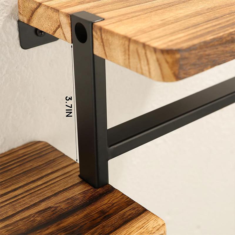 Wooden Wall Mounted Bathroom Wallpaper Rack Toilet Paper Roll Holder Black Hanging Tissue Roll Dispenser Kitchen Accessories