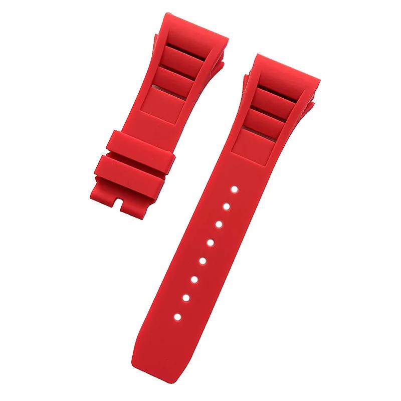 Watch Band for Richard Mille Rm011 Strap Men's Waterproof Sweat-Proof Wear Comfortable Silicone Rubber Watch straps 25mm*20mm