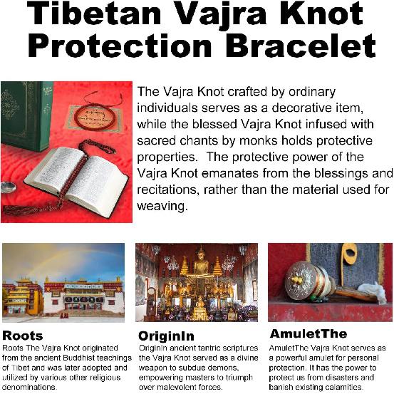 Autentický požehnaný tibetskými mnichy ručně vyrobený ochranný náramek s uzlem Dorje pro ženy i muže s talismanem