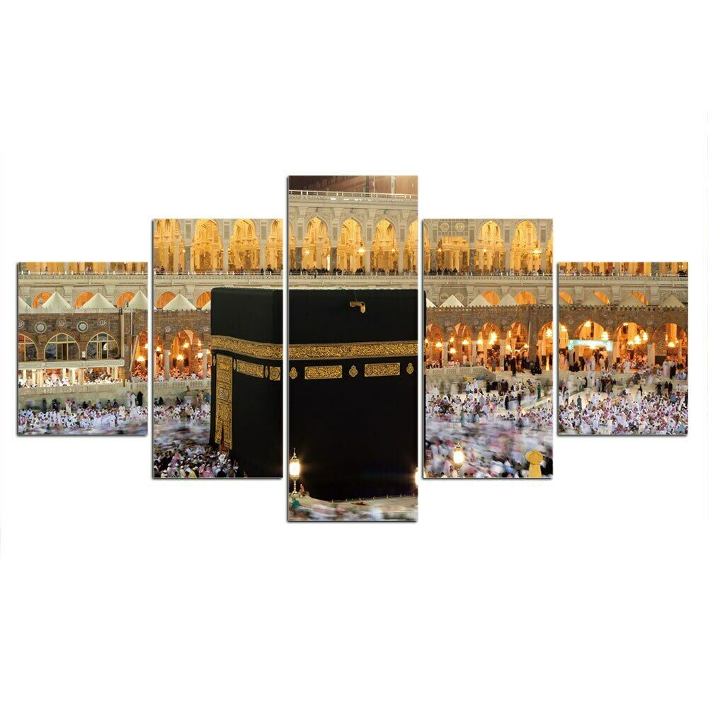 

5 шт., храм, ислам, религия, декор, 5 шт., фотографии, холст, современное абстрактное искусство, плакат, домашний декор, 5 панелей, HD печать, без рамки