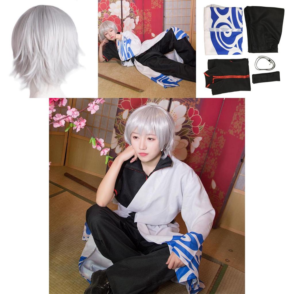 Zeitlos Stilvolles Gintama Sakata Gintoki Anime Silver Soul Halloween Cosplay Kostüm Anzug Komplettset für alle Anlässe
