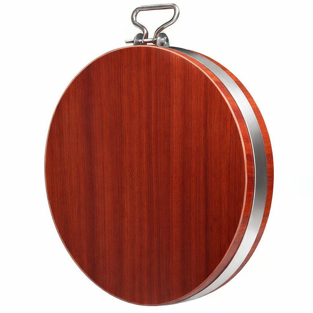Authentic Antibacterial Ironwood Round Cutting Board - Solid, Non-Stick, and Anti-Mildew for Home and Commercial Use.