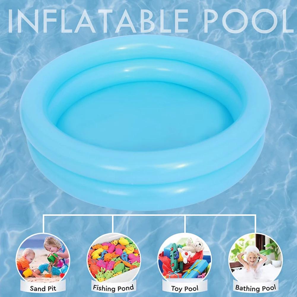 60‑Centimeter Round Inflatable Kids Pool, Portable Infant Summer Paddling Bath Pool