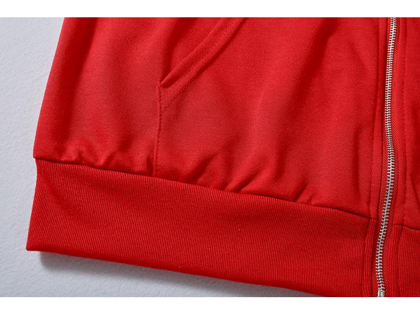 Rhinestone Zipper Hooded Sweatshirt: Streetwear Casual Style, Solid Color, Loose Fit.