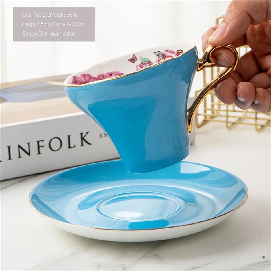 Floral Pattern Bone China Coffee Cup