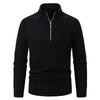 Autumn And Winter Men'S Stand-Up Collar Half-Zipper Knitted Sweater Simple Solid Color Fleece Thickened Casual Sweater Top